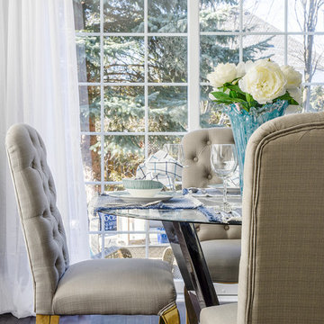 Modern White and Blue Dining Room Photo-Shoot