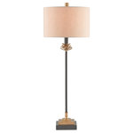 Currey and Company - Currey and Company 6334 Pinegrove - One Light Portable Table Lamp - Two tones dominate the elegantly understated PinegPinegrove One Light  Antique Brass/Black  *UL Approved: YES Energy Star Qualified: n/a ADA Certified: n/a  *Number of Lights: Lamp: 1-*Wattage:100w Edison bulb(s) *Bulb Included:No *Bulb Type:Edison *Finish Type:Antique Brass/Black