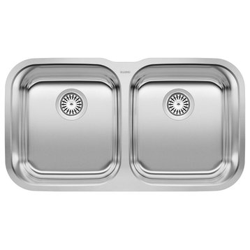 Blanco 441020 Stellar Equal Double Bowl Stainless Steel - Refined Brushed