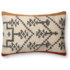 Wool Tribal Design Pillow, 16"x26", Camel/Rust, No Fill