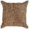 Leopard 100% Cow Hide 20" Throw Pillow in Animal Print by Kosas Home