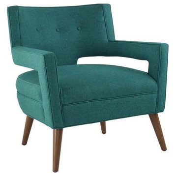 Elizabeth Upholstered Fabric Armchair, Teal