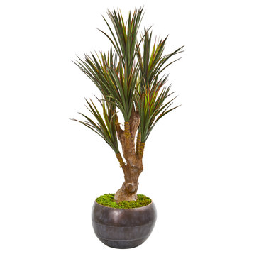 47" Yucca Artificial Tree in Decorative Planter, UV Resistant, Indoor/Outdoor
