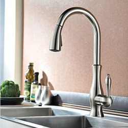 Contemporary Brass Brushed Nickel Kitchen Pull Out Mixer Sink Tap TA428N - Kitchen Faucets