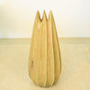 Vase Lotus Bud Sust Mango Wood 8 D x 18 inch H w Eco Friendly Livos Green Stain