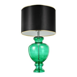 Universal Lighting and Decor - Ayer Emerald Green Glass Table Lamp - Table Lamps