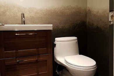 Trendy powder room photo in Houston