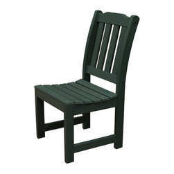Highwood - Lehigh Recycled Plastic Patio Outdoor Dining Side Chair, Charleston Green - Outdoor Dining Chairs