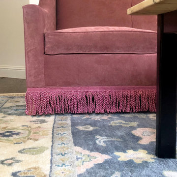 Custom Pink Sofa with Bullion Fringe