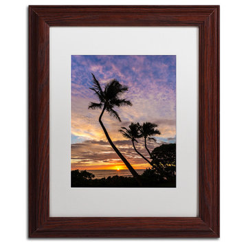 Pierre Leclerc 'Kauai Sunrise' Matted Framed Art, Wood Frame, White, 14x11