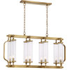 Regis 8 Light Chandelier, Aged Brass with Fluted Glass