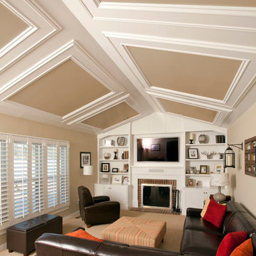Transitional sloped ceiling detail