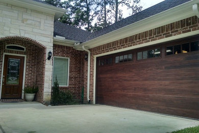 Large traditional attached two-car garage in Dallas.
