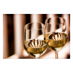 Douglas Page Photographic Arts - Striped Wine Glasses, Art, Canvas Giclee, 12"?X 8" - Prints And Posters