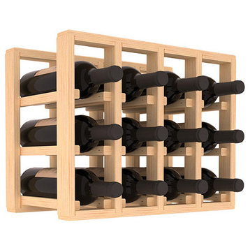 Pine12-Bottle Countertop Wine Rack, Unstained