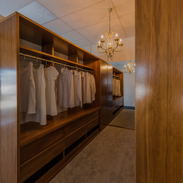 Luxury Walnut Walk In Wardrobe