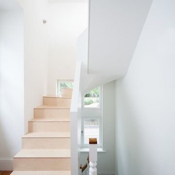 Birch faced plywood staircase