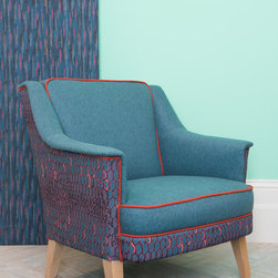 Clueit Webb Interiors AW18 Collection - Westwood Chair with Scaridae Ocean, Faro - Armchairs & Accent Chairs