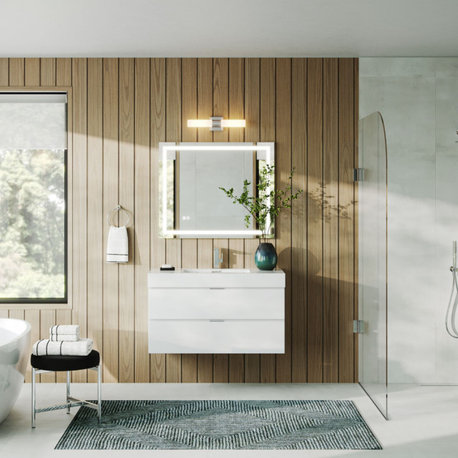 Bliss Bath Vanity, High Gloss White, 40", Single Sink, Wall Mount