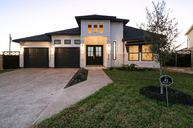 Example of a country exterior home design in Other