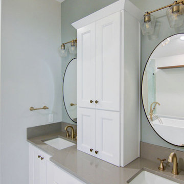 Contemporary Bohemian Primary Bath + Closet Remodel Overland Park, KS