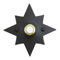 Bushere & Son Iron Studio Inc. - Classic Star Iron Doorbell Cover SD5, Black, Silver - Doorbells And Chimes