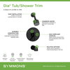 Symmons Dia Tub and Shower Faucet Trim Kit, Wall Mounted, Matte Black