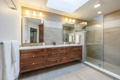 Inspiration for a mid-sized modern master bathroom remodel in Phoenix with a floating vanity