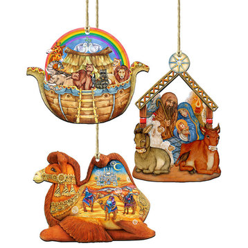 Story of Nativity Ornaments Set of 3