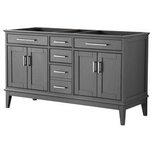 Jacques 60 Dark Grey Vanity Cabinet Only Transitional