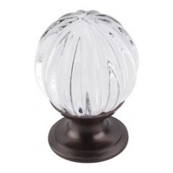 Top Knobs Additions Collection Clear Melon Crystal Knob 1 1/8" w/ Oil Rubbed Bro - Cabinet And Drawer Knobs