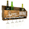 Rustic Handmade Le Luxe Wine Rack for Wine Bottles/Glasses, Walnut, Home Is