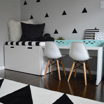 Monochrome graphic toddler room