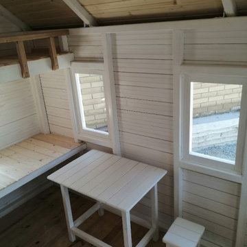 Custom Playhouse with Covered Terrace & Kids Furniture – Crane-Delivered