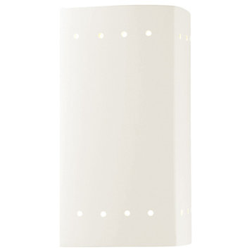Ambiance Small Rectangle, Closed Top Wall Sconce, Gloss White, E26