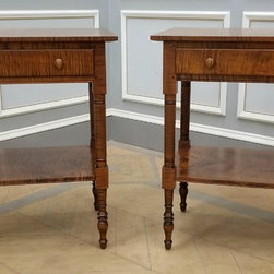 Pair of Sheraton Workstands in Tiger Maple - Nightstands And Bedside Tables