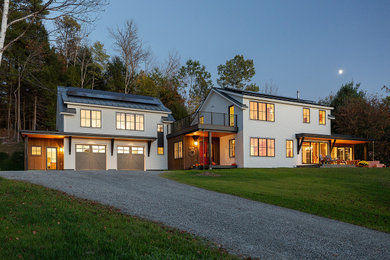 Inspiration for a country exterior home remodel in Burlington
