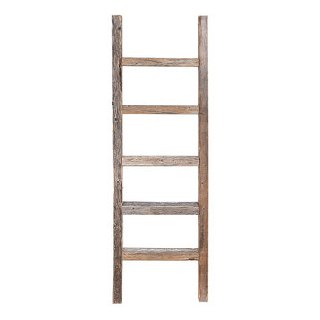 Asher Decorative Reclaimed Barn Wood Ladder, 4'
