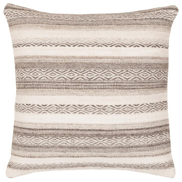 Isabella by Surya Down Pillow, Lt.Gray/White/Charcoal, 18' x 18'