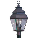 Livex Lighting - Exeter Outdoor Post Head, Bronze - Finished in bronze with clear beveled glass, this outdoor wall lantern offers plenty of stylish illumination for your home's exterior.