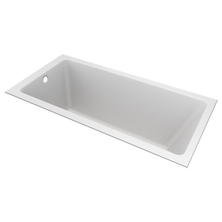 CHI White Acrylic Extra Deep Undermount End Drain Bathtub by Valley Acrylic, Whi