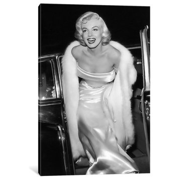 "Marilyn Monroe Stepping Out Of Limousine" by Radio Days, Canvas Print, 26x18"