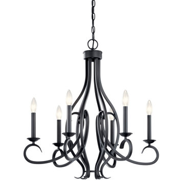 Kichler 52240 Ania 6 Light 26"W Taper Candle Style Chandelier - Black
