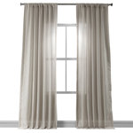 Half Price Drapes - Tumbleweed Faux Linen Sheer Curtain Single Panel, 50"x84" - Our Faux Linen Sheer curtains & drapes can stand their own in any window. Soft and ethereal these panels will soften any window providing a soft diffusion of light. As a general rule, for proper fullness panels should measure 2-3 times the width of your window/opening.