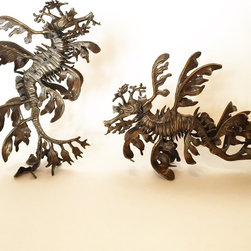 Bronze Leafy Sea Dragon Sculpture (Horizontal Version) - Sculptures