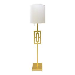 Worlds Away Wesley Gold leaf Floor lamp - Floor Lamps