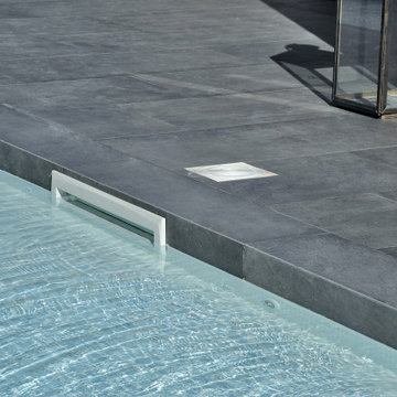 Pool edge coping - concrete wood