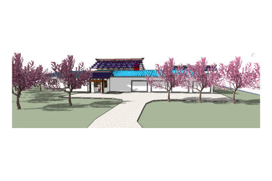 house with Japanese garden courtyard