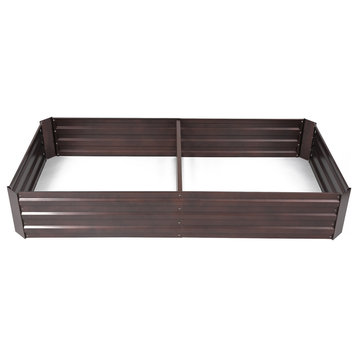 Brown Metal Rectangular 6'x3' Raised Garden Bed