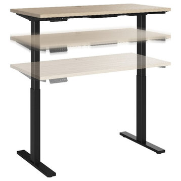 Bowery Hill 60W Adjustable Standing Desk in Natural Elm - Engineered Wood